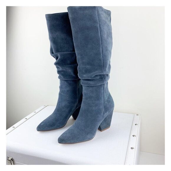 Splendid Clayton Grey Suede Slouchy‎ Knee-High Pointed Toe Boot 5.5 - Picture 2 of 12